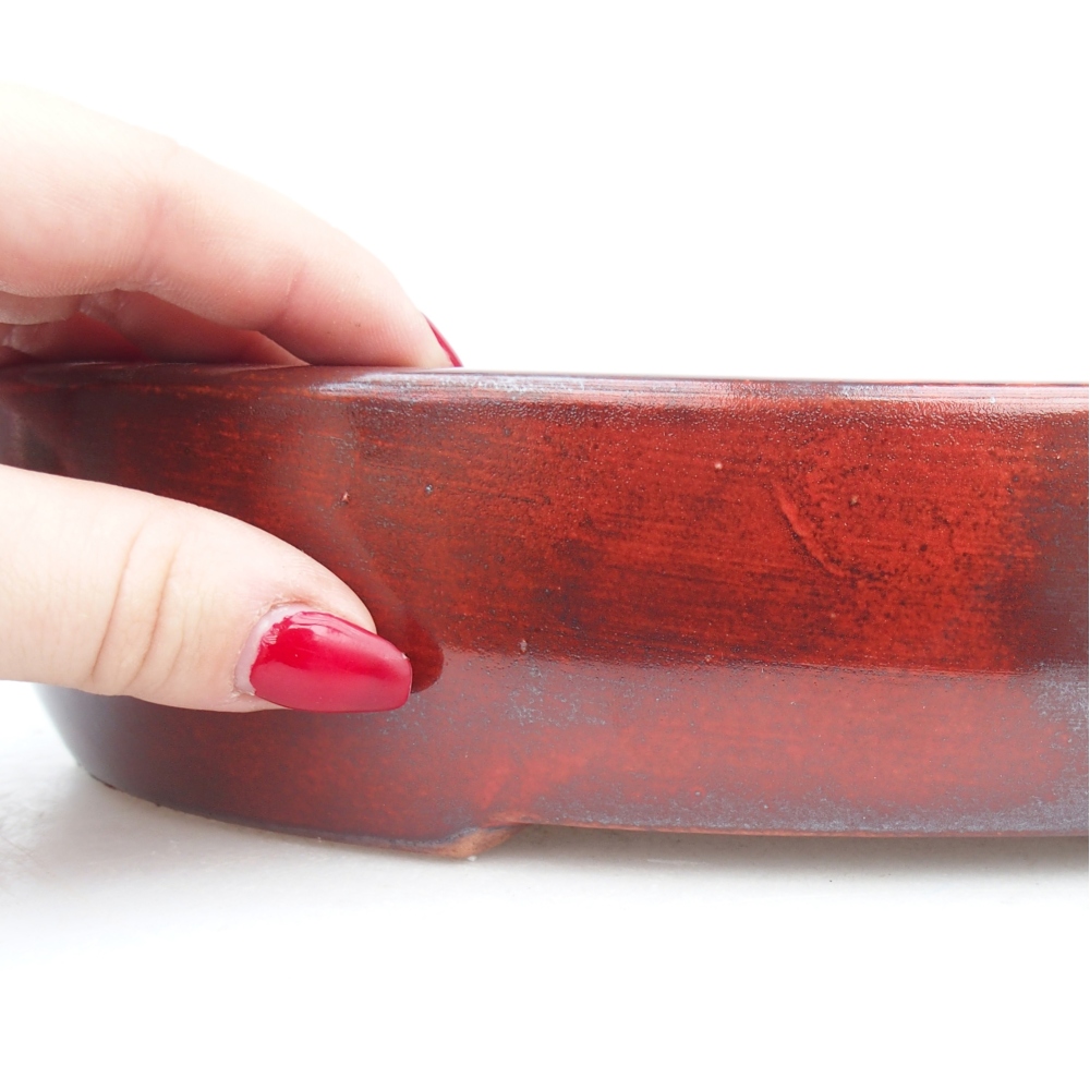 Ciotola bonsai in ceramica 27 x 21 x 5 cm, colore rosso