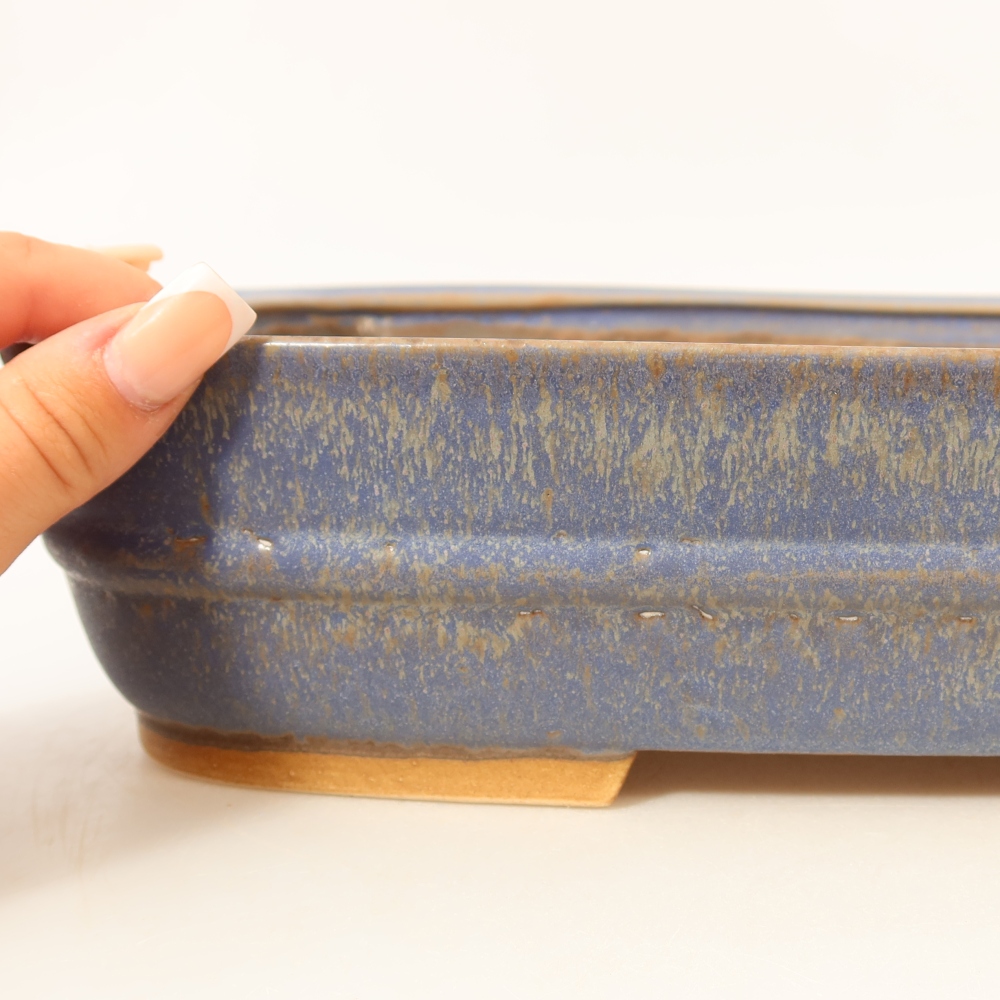 Ciotola bonsai in ceramica 29,5 x 25 x 7 cm, colore blu