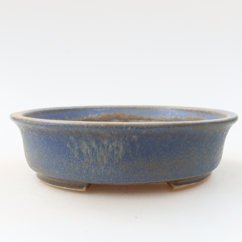 Vaso da bonsai in ceramica 12,5 x 11,5 x 3,5 cm, colore blu