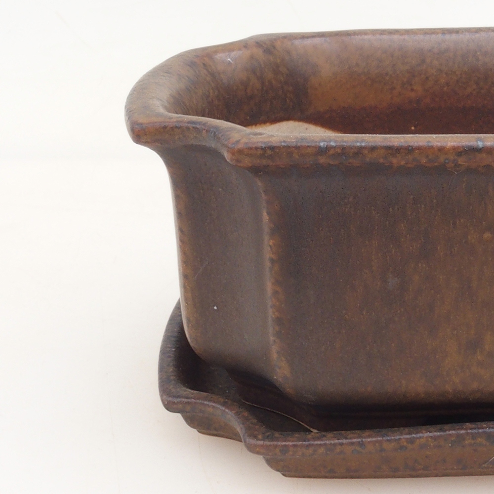 Ciotola bonsai + piattino H01 - marrone