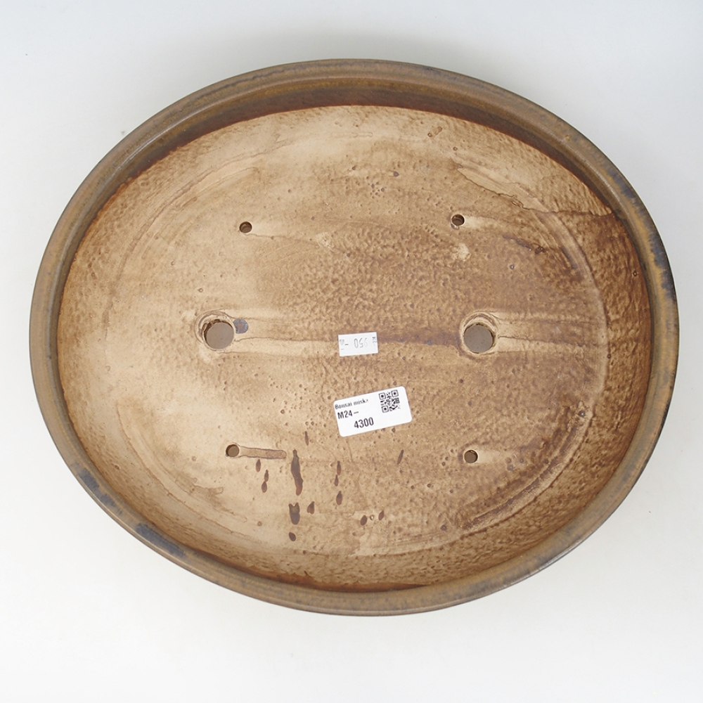 Ciotola per bonsai in ceramica 32 x 28 x 6 cm, marrone