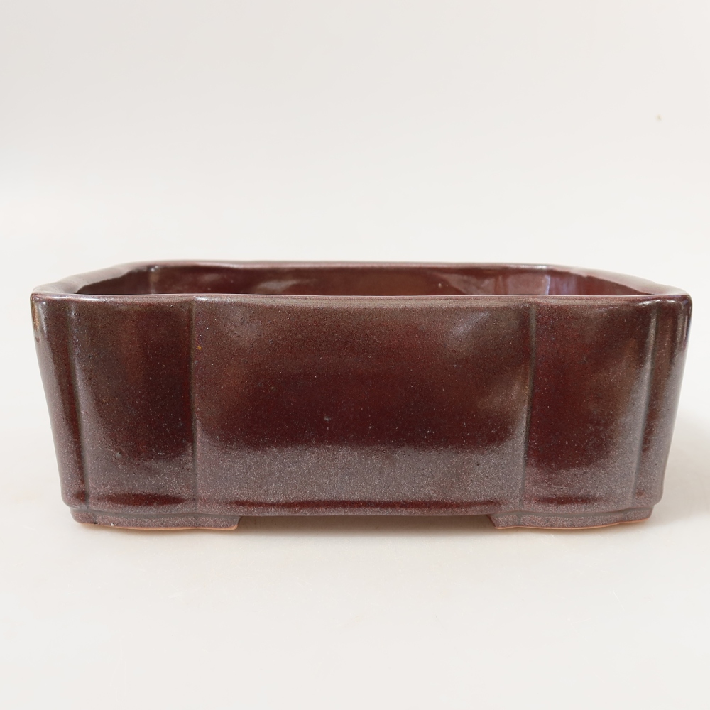 Ciotola per bonsai in ceramica 20,5 x 17,5 x 7 cm, marrone