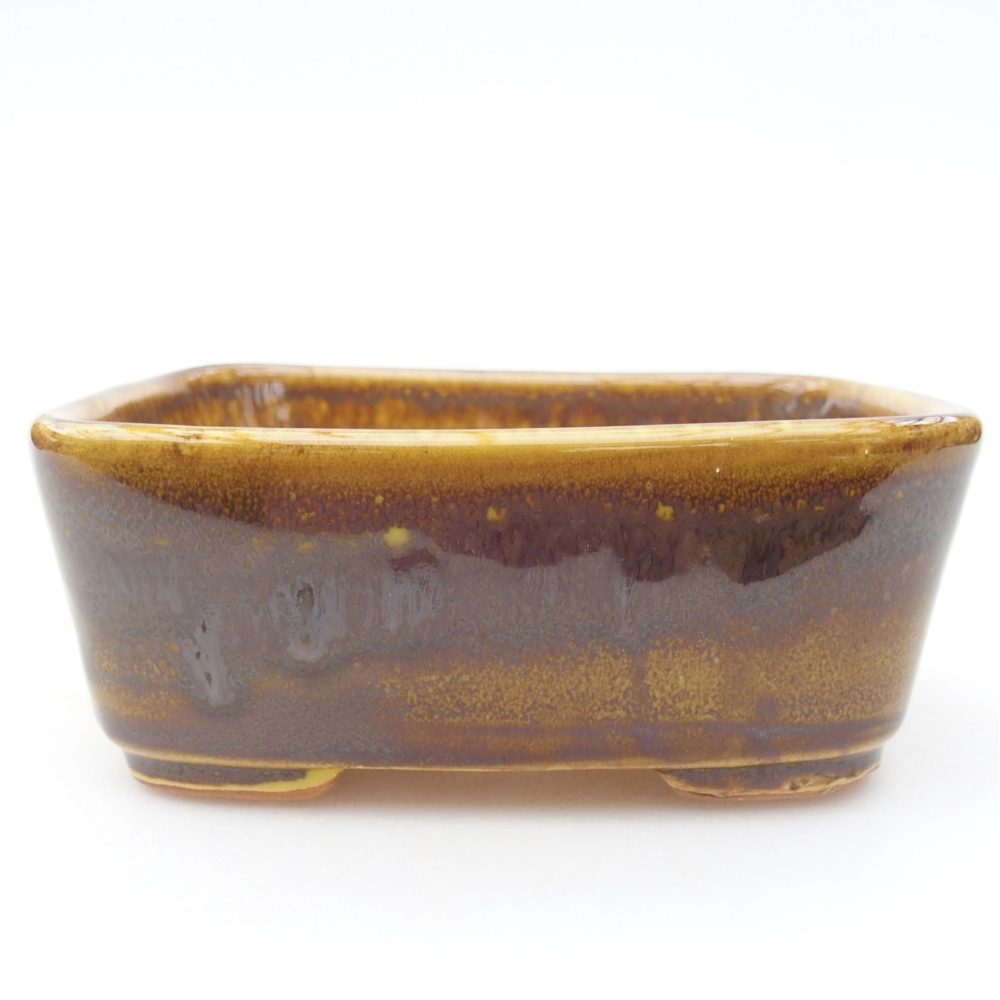 Ciotola per bonsai in ceramica 11 x 9,5 x 4,5 cm, giallo