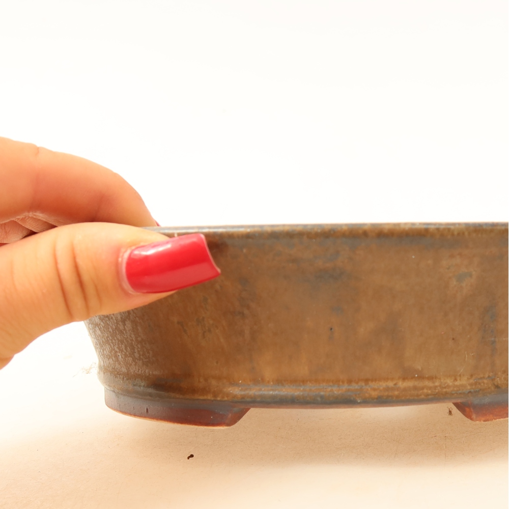 Vaso da bonsai in ceramica 17,5 x 16,5 x 4,5 cm, colore marrone