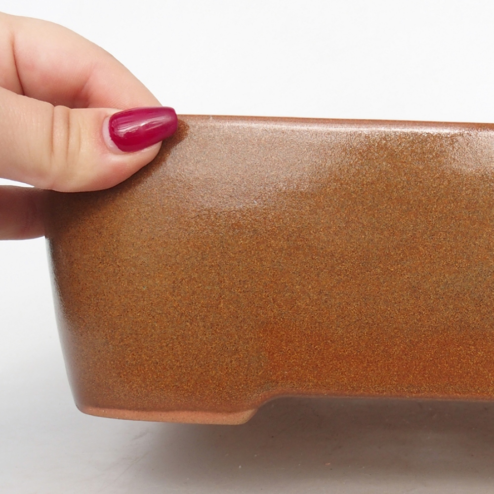 Ciotola per bonsai in ceramica 23,5 x 18 x 7,5 cm, marrone