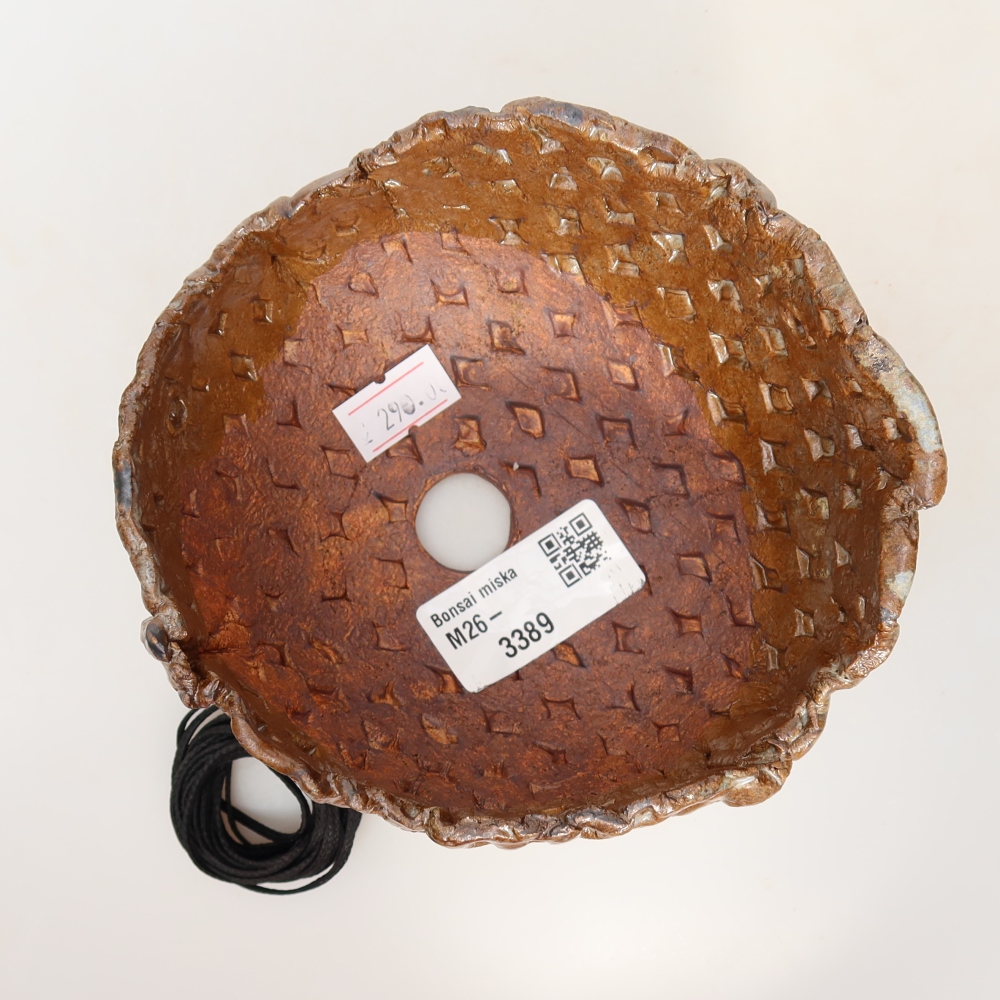 Contenitore in ceramica per Kokedama 12,5 x 11,5 x 7 cm, colore marrone