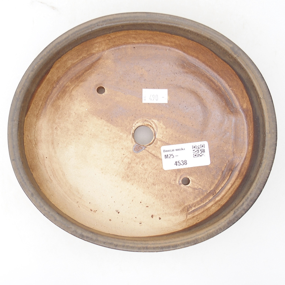 Ciotola per bonsai in ceramica 20,5 x 18,5 x 4 cm, marrone
