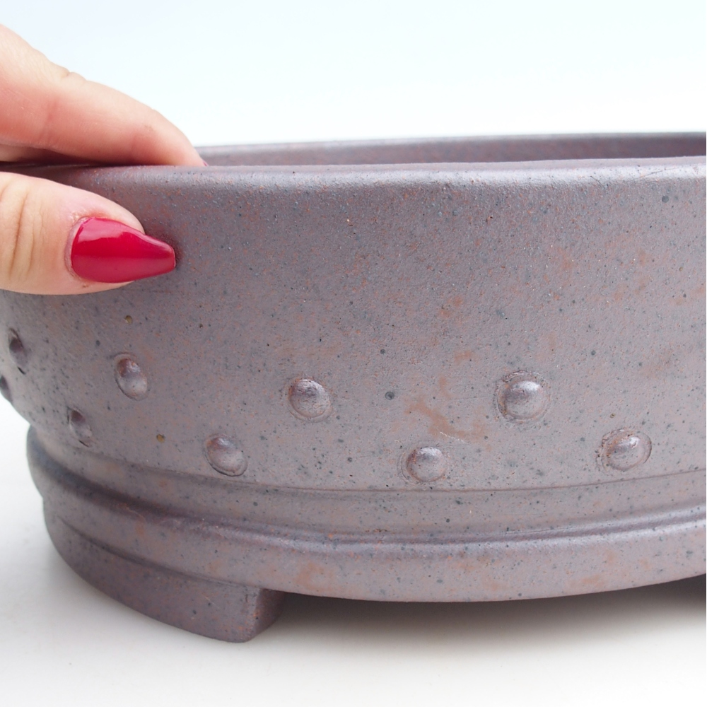 Ciotola bonsai in ceramica 25,5 x 25,5 x 9,5 cm, colore metallo