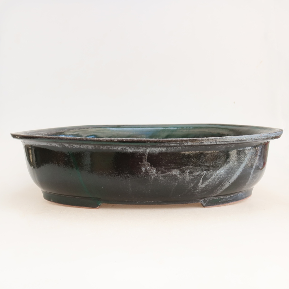 Vaso da bonsai in ceramica 36 x 28,5 x 8,5 cm, colore verde