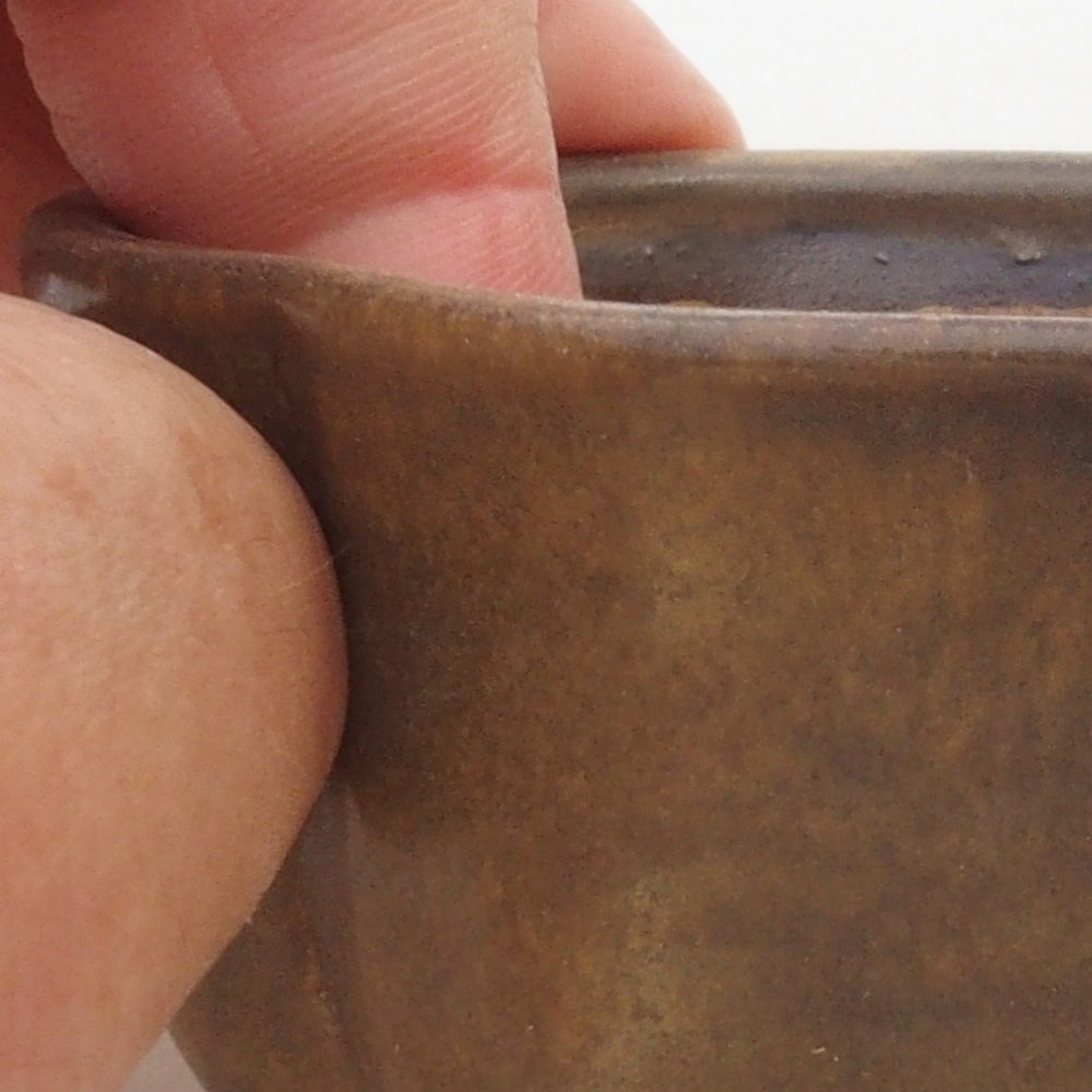 Ciotola per bonsai in ceramica 10 x 8,5 x 4 cm, marrone