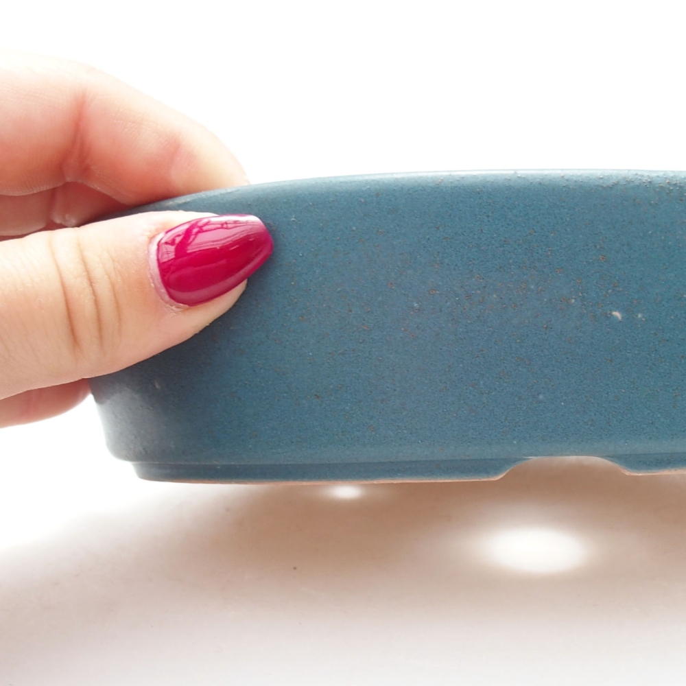 Ciotola bonsai in ceramica 16 x 11,5 x 4 cm, colore blu