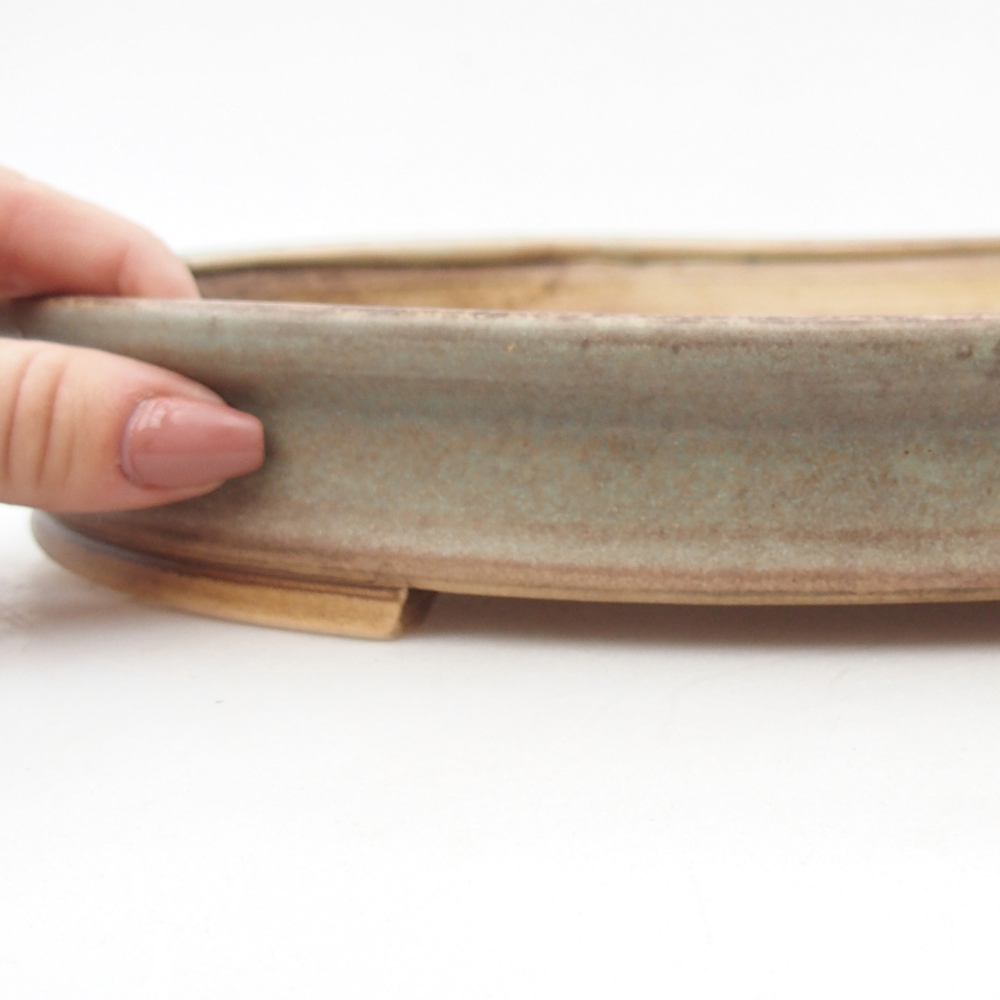 Ciotola per bonsai in ceramica 31 x 27 x 4 cm, verde