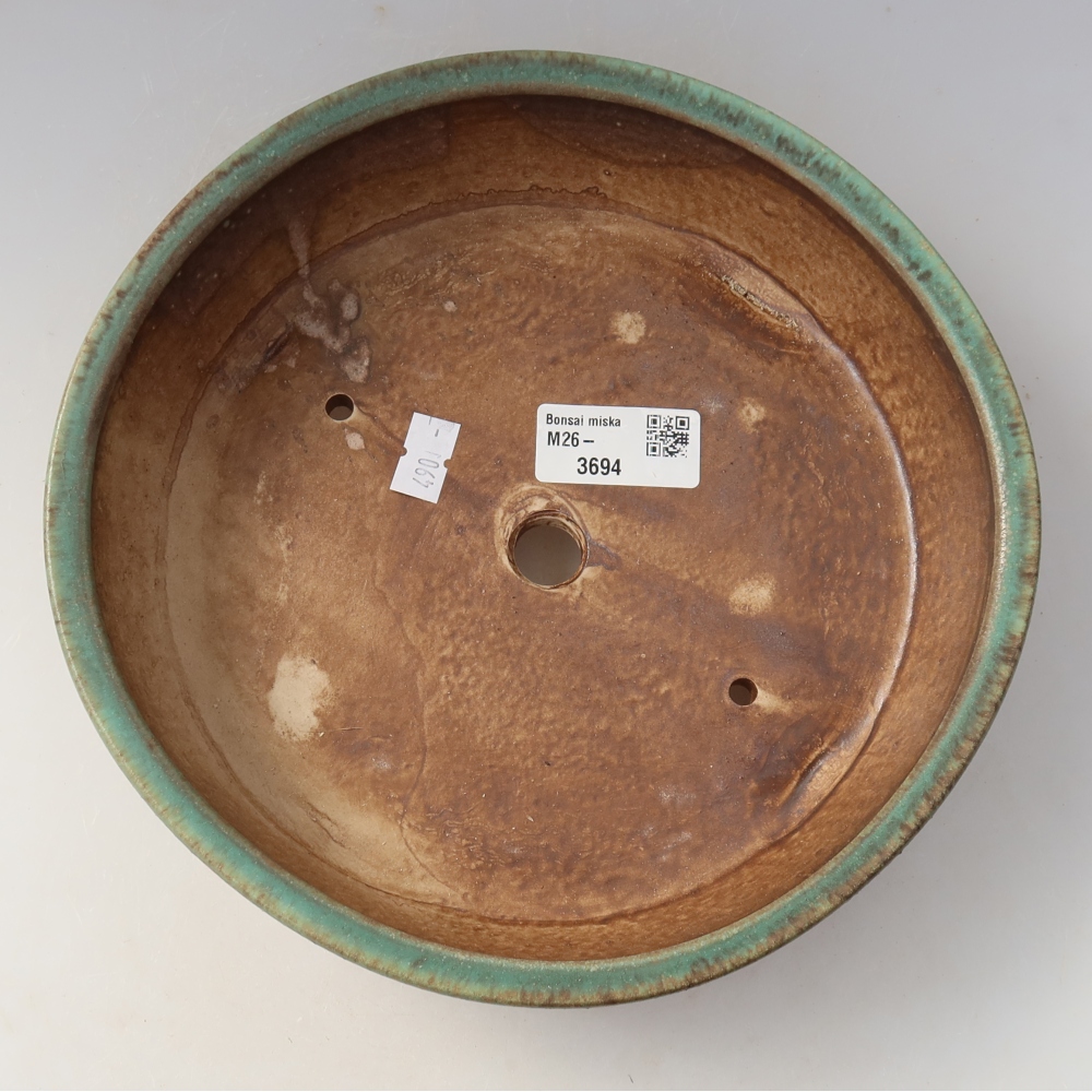 Ciotola per bonsai in ceramica 21,5 x 21,5 x 6 cm, verde