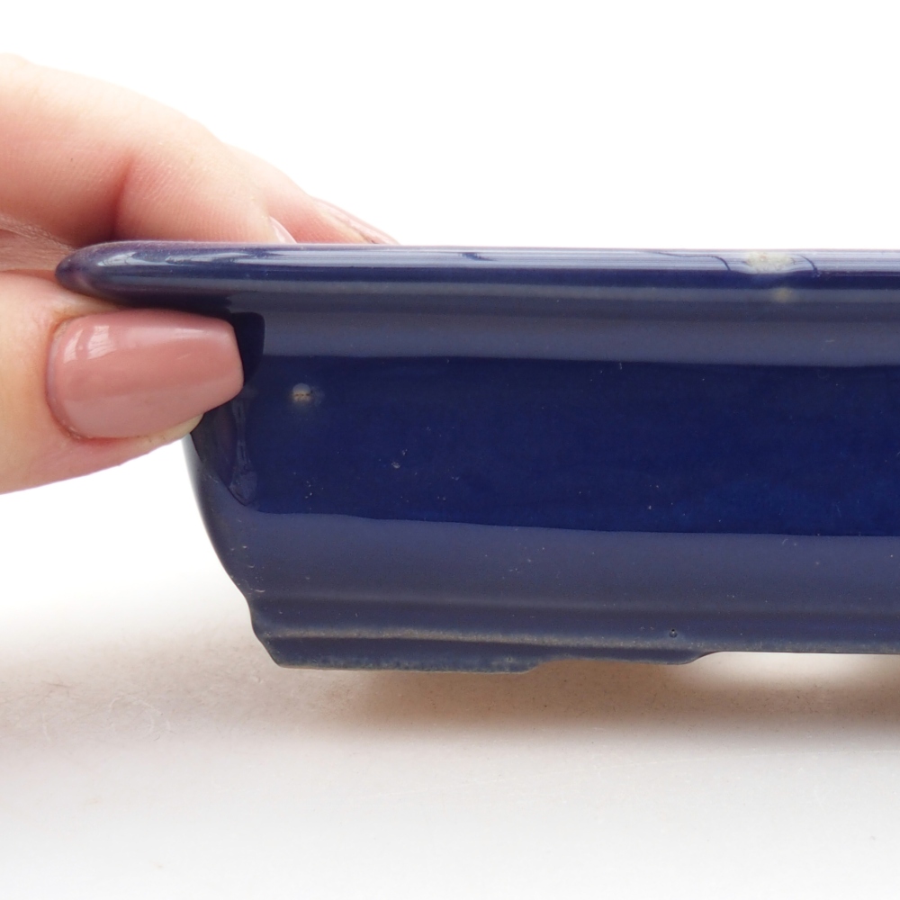 Ciotola bonsai in ceramica 13,5 x 10 x 4 cm, colore blu