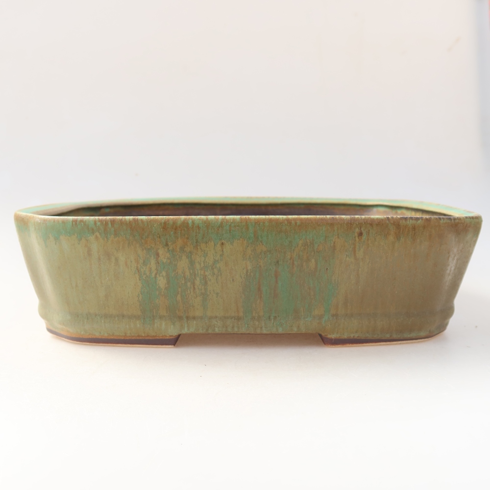 Vaso da bonsai in ceramica 25 x 21 x 6,5 cm, colore verde