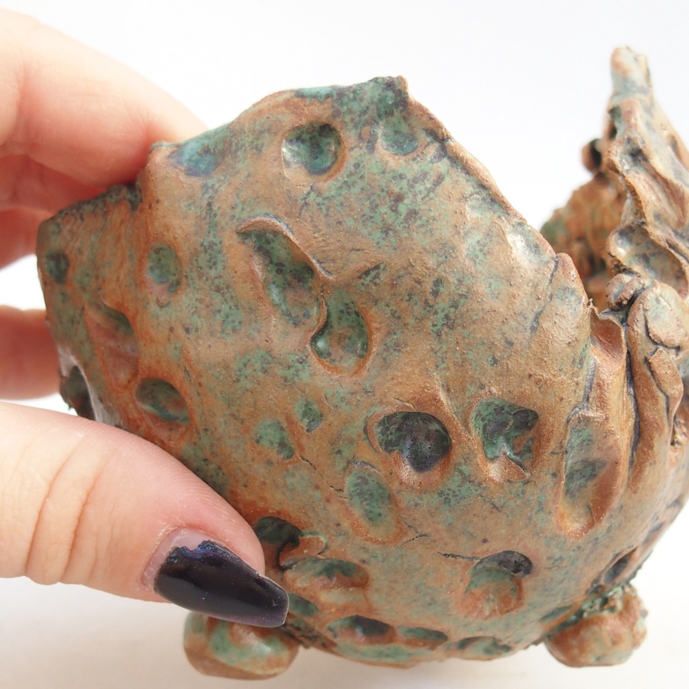 Conchiglia in ceramica 10 x 9,5 x 9,5 cm , colore marrone-verde