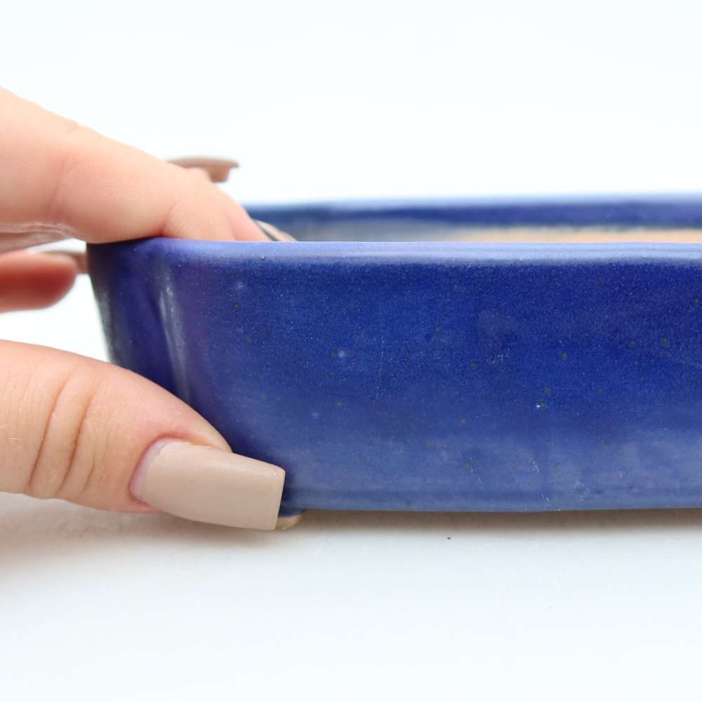 Ciotola bonsai in ceramica 16 x 11,5 x 4 cm, colore blu