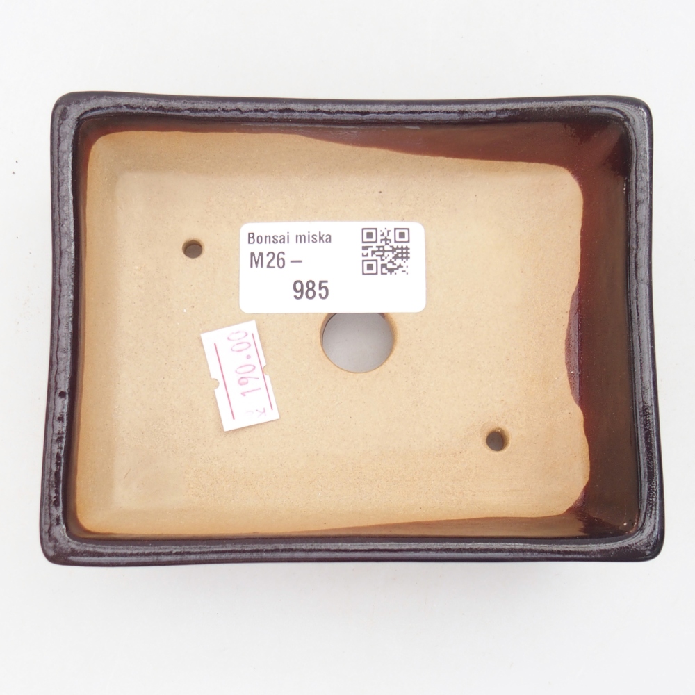 Ciotola per bonsai in ceramica 11,5 x 9 x 3,5 cm, marrone