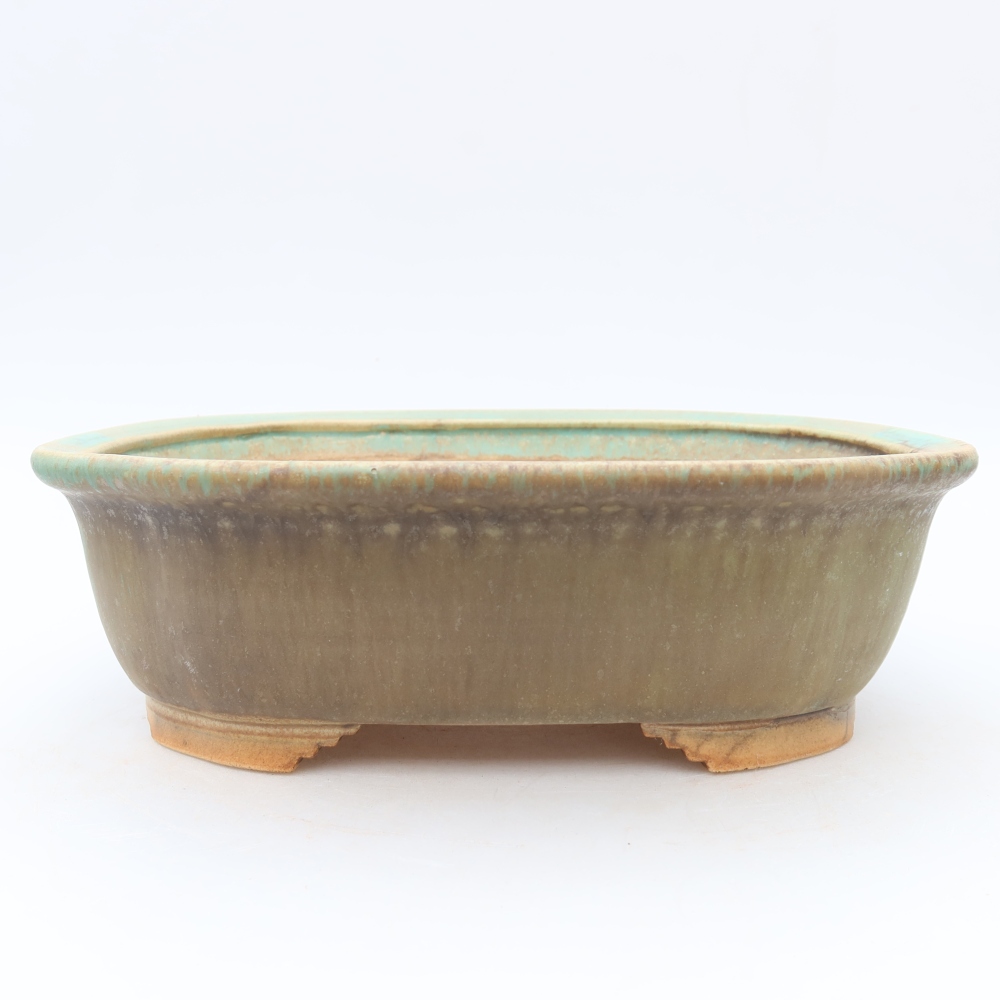 Ciotola per bonsai in ceramica 25 x 21 x 8 cm, verde
