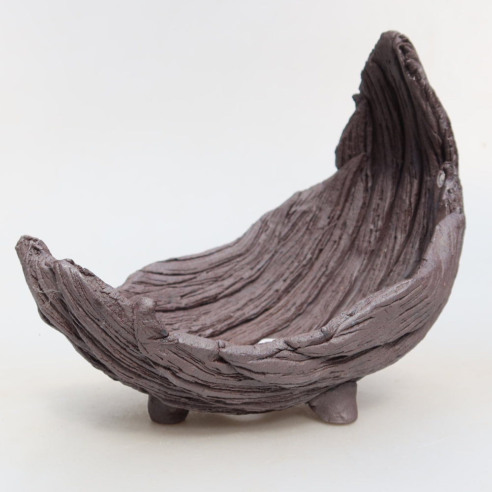 Conchiglia in ceramica  15 x 11 x 14,5 cm, colore marrone