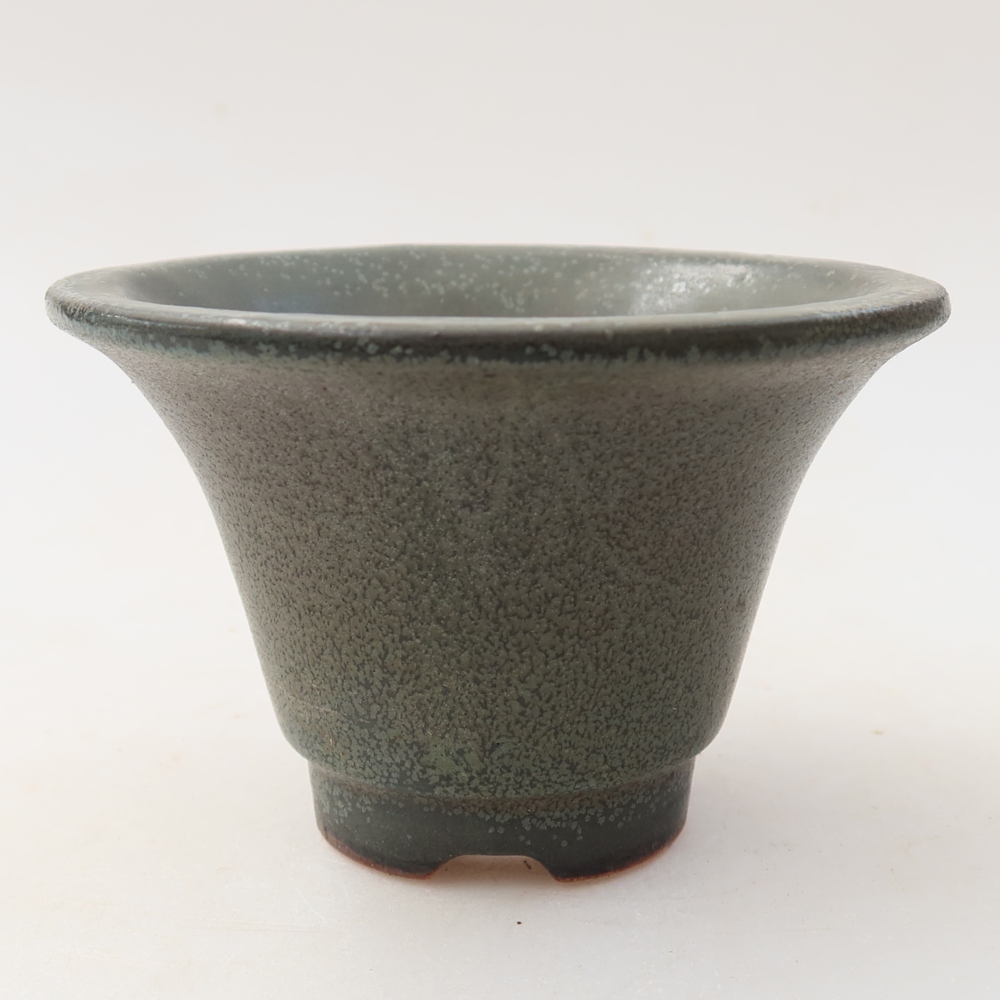 Vaso da bonsai in ceramica 10,5 x 10,5 x 7 cm, colore grigio