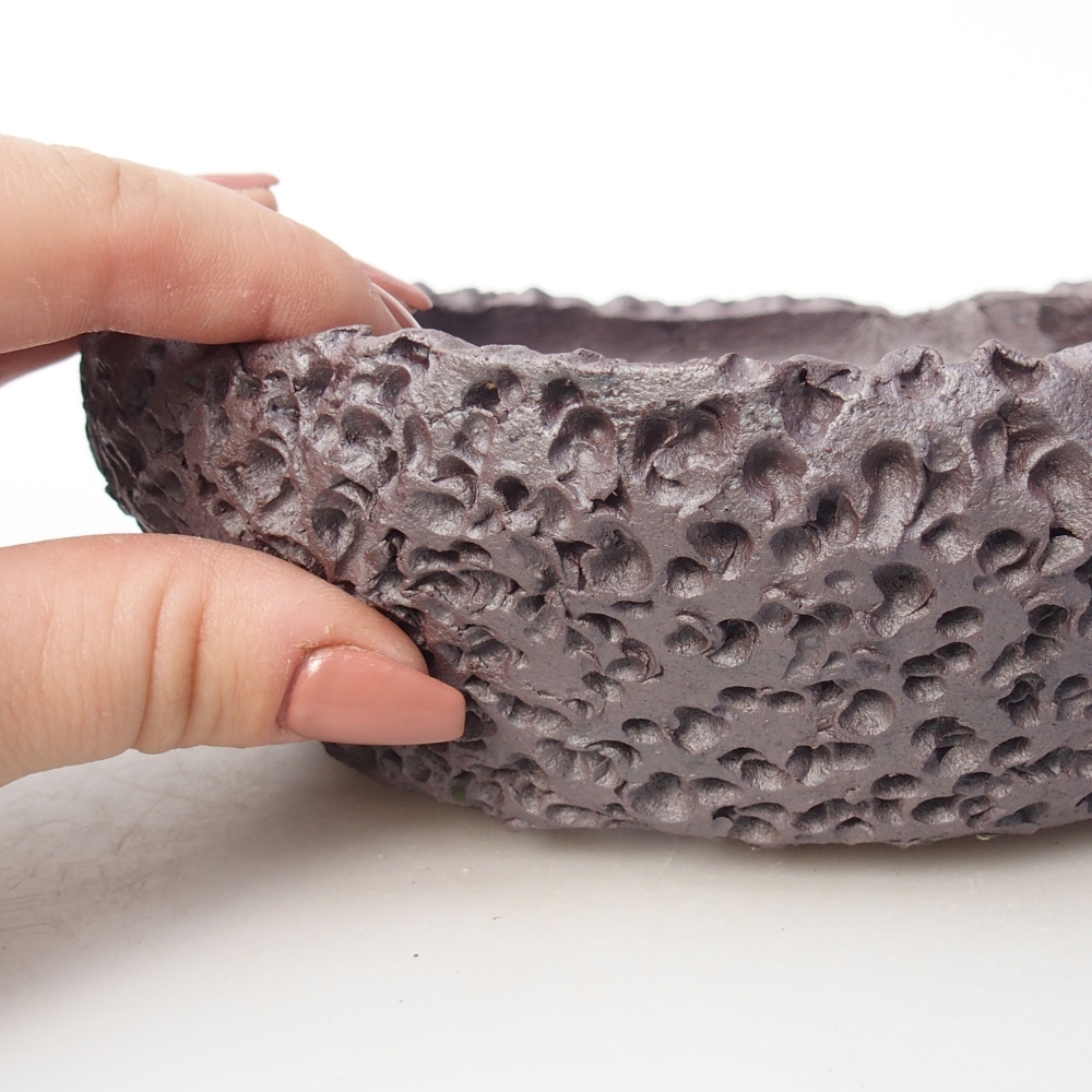 Ciotola bonsai in ceramica 17 x 16,5 x 6 cm, colore metallo