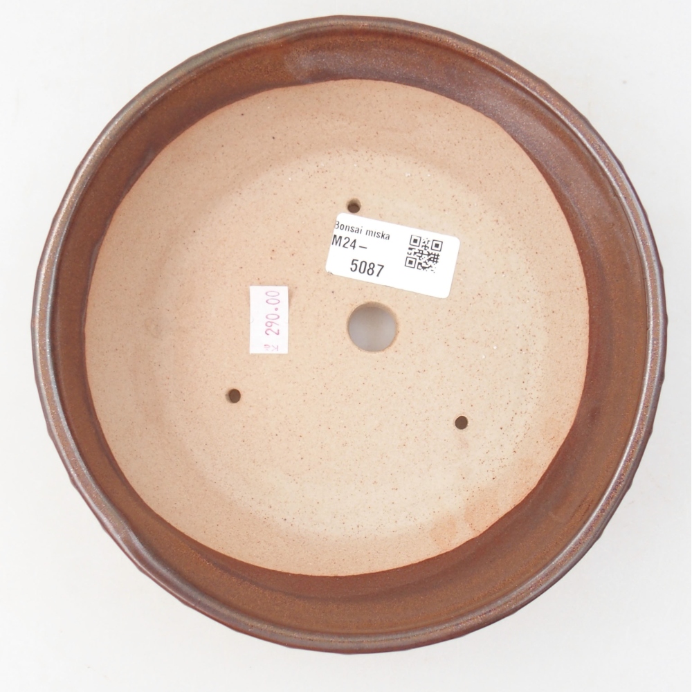 Ciotola per bonsai in ceramica 17,5 x 17,5 x 5 cm, marrone