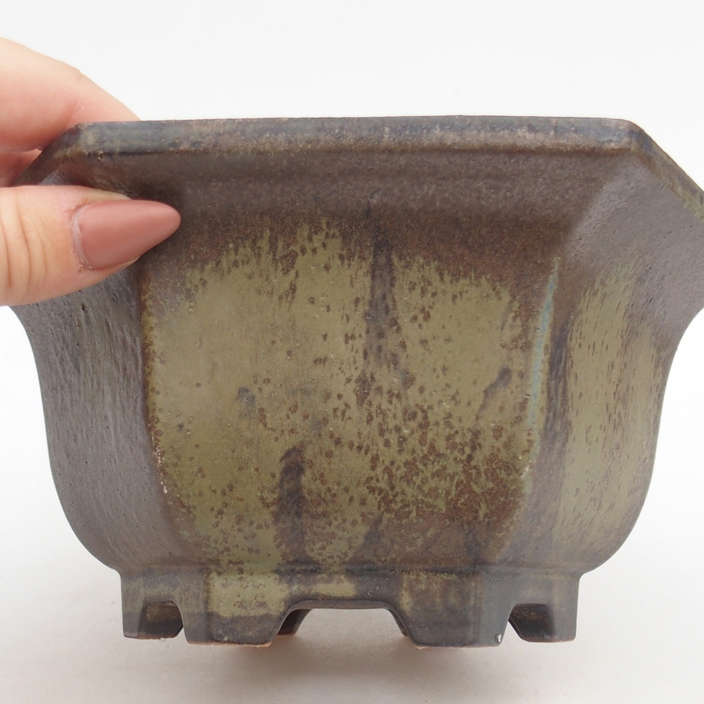 Ciotola per bonsai in ceramica 18,5 x 16,5 x 9 cm, marrone