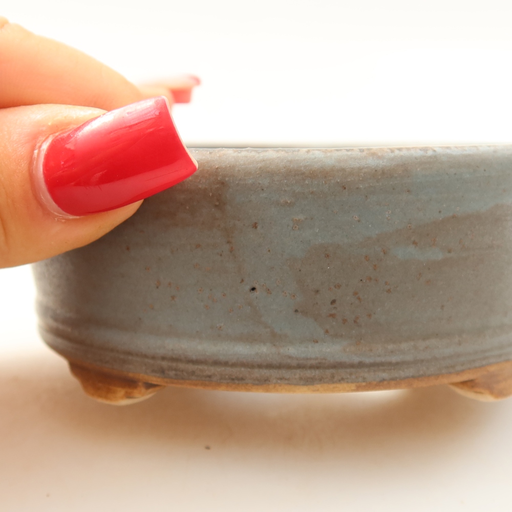 Ciotola bonsai in ceramica 9 x 9 x 3,5 cm, colore blu