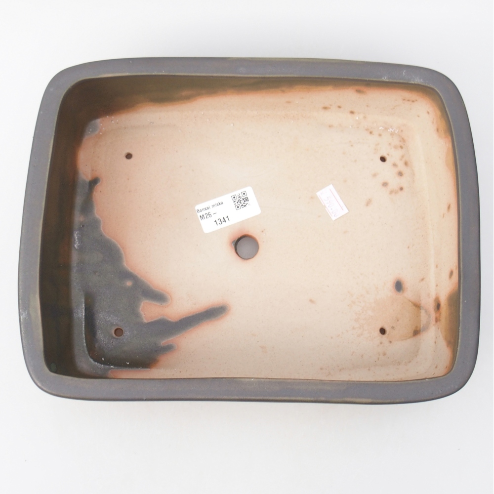 Ciotola bonsai in ceramica 26,5 x 20,5 x 6,5 cm, grigio