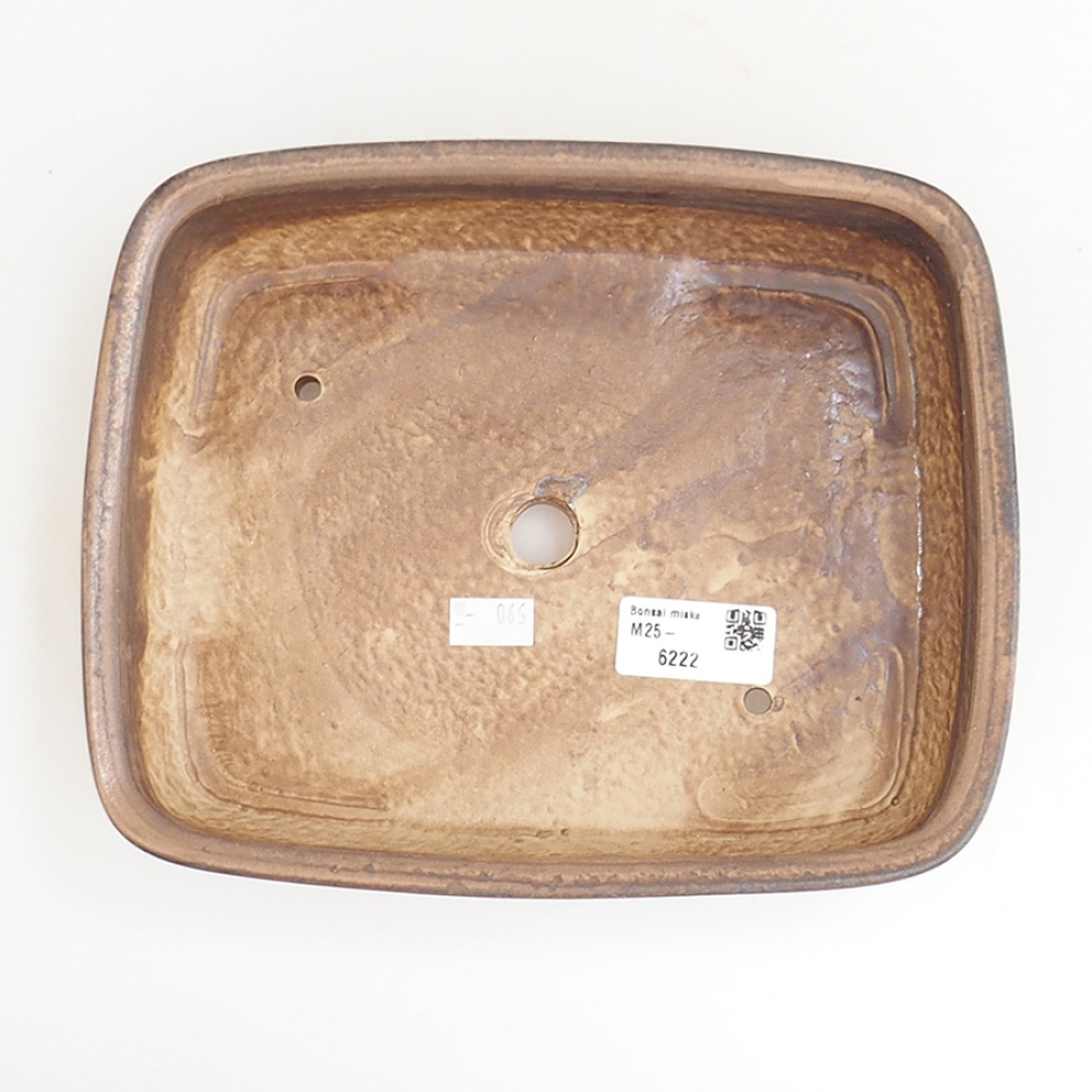 Ciotola per bonsai in ceramica 21,5 x 17,5 x 5,5 cm, marrone