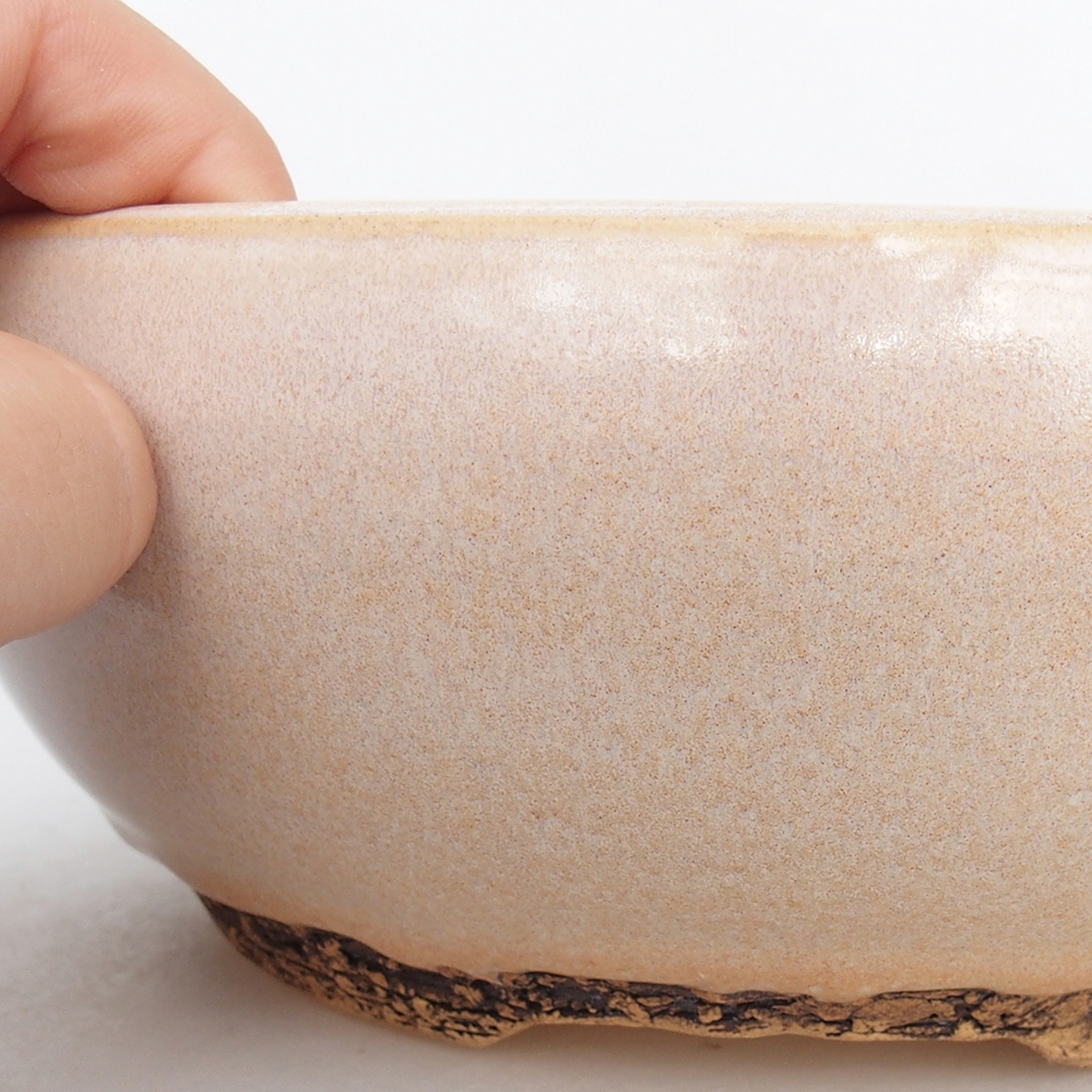 Ciotola per bonsai in ceramica 18,5 x 18,5 x 7,5 cm, colore beige