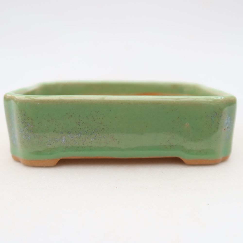 Vaso da bonsai in ceramica 10,5 x 9 x 3 cm, colore verde