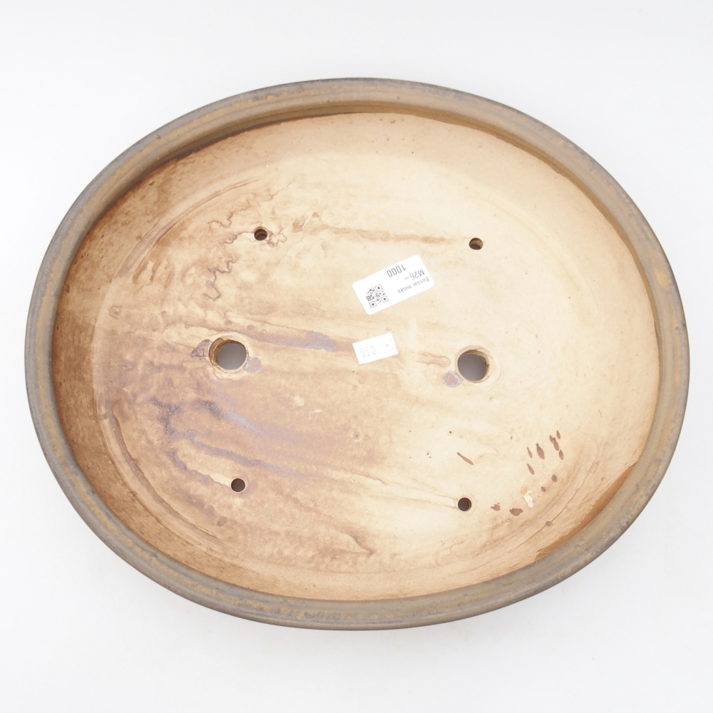 Ciotola per bonsai in ceramica 31,5 x 27,5 x 6 cm, marrone