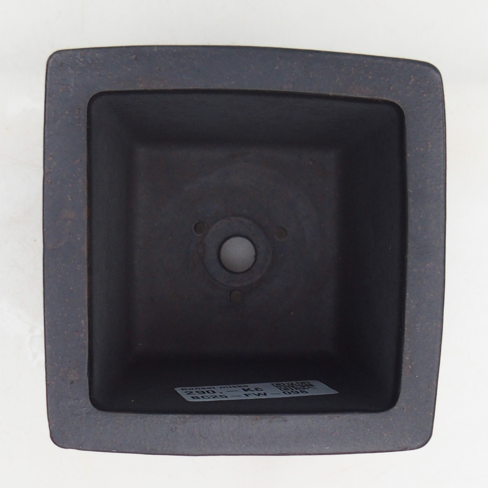 Ciotola per bonsai in ceramica 9,5 x 9,5 x 10 cm, marrone ocra