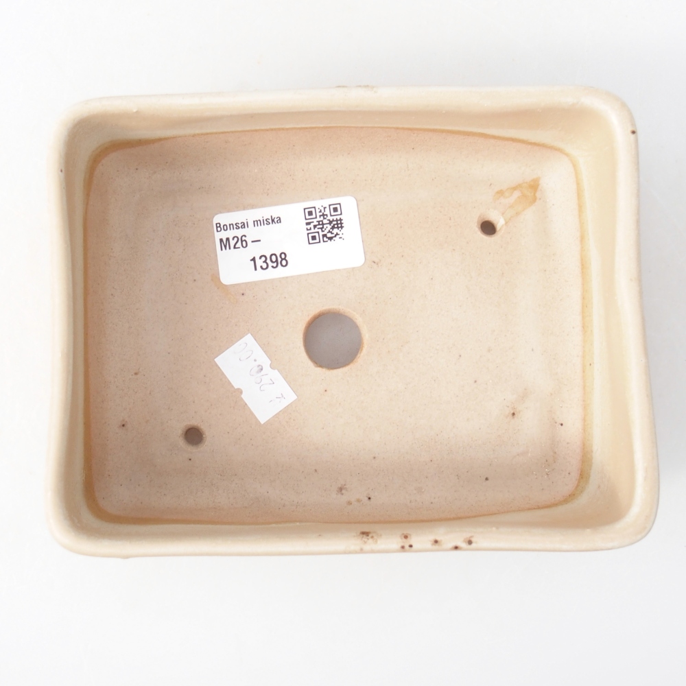 Ciotola bonsai in ceramica 14,5 x 11 x 5,5 cm, colore beige
