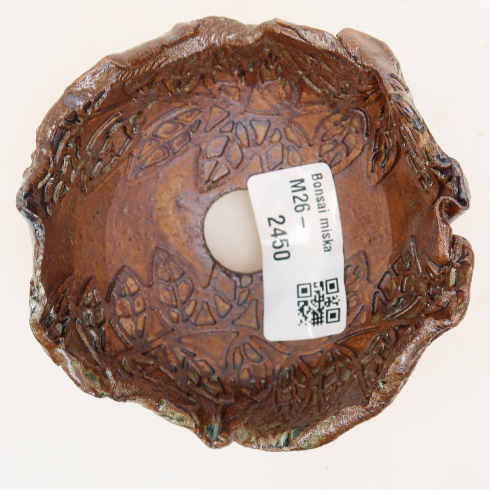 Guscio in ceramica  8,5 x 8,5 x 6 cm, colore verde-marrone