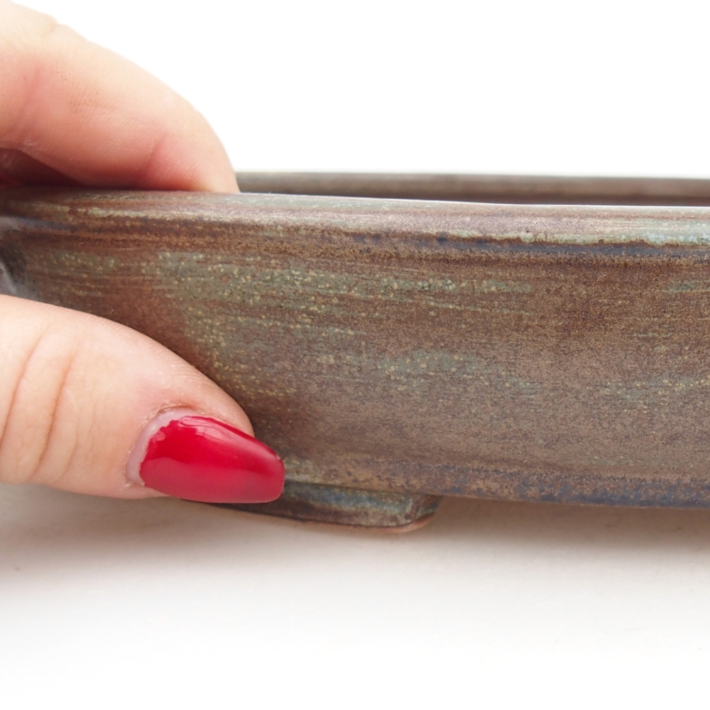 Ciotola per bonsai in ceramica 24,5 x 20 x 4 cm, verde