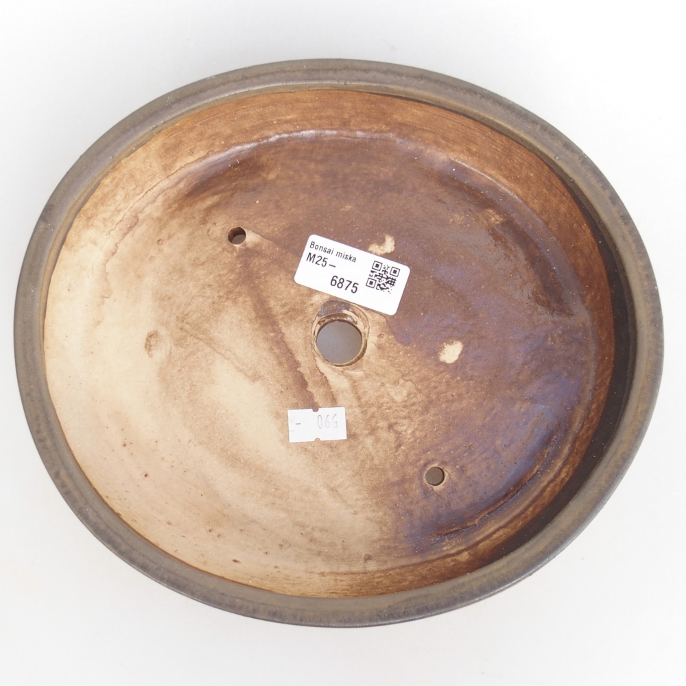 Ciotola bonsai in ceramica 22,5 x 20 x 4,5 cm, marrone