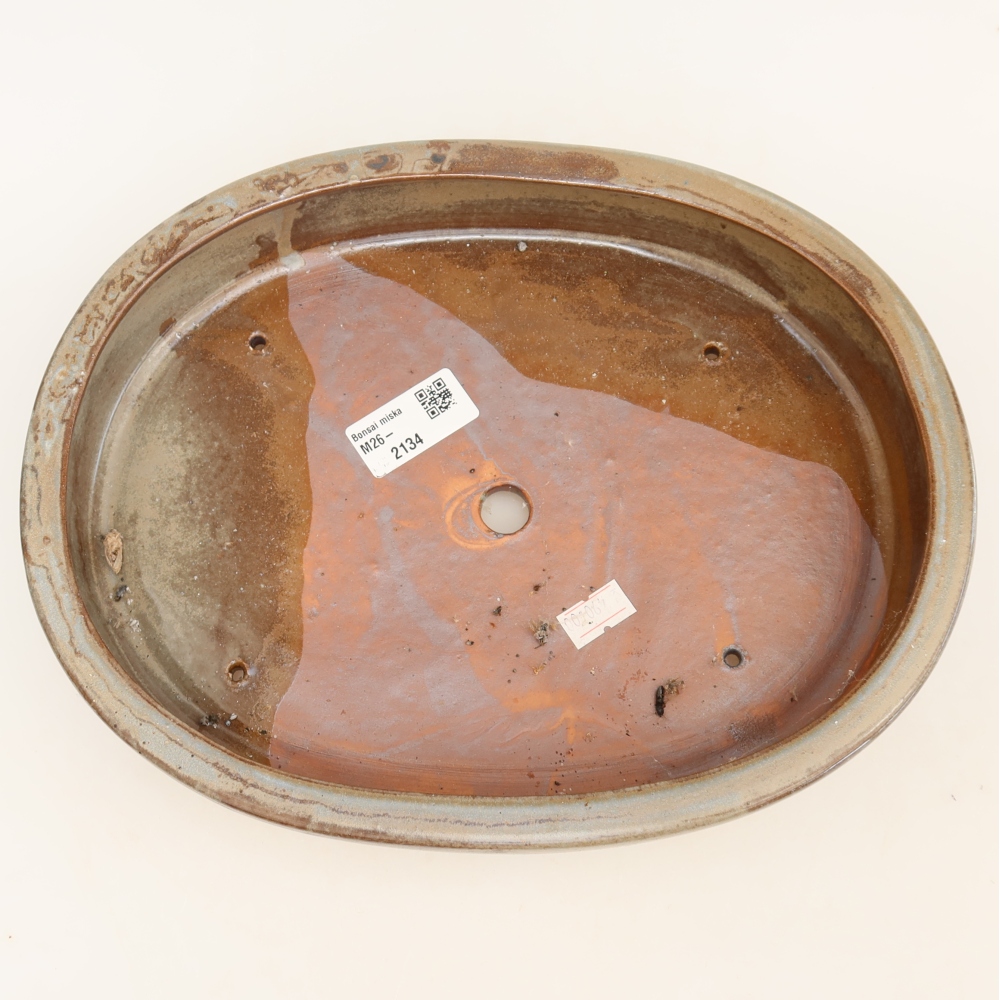 Ciotola per bonsai in ceramica 27 x 21 x 5,5 cm, marrone