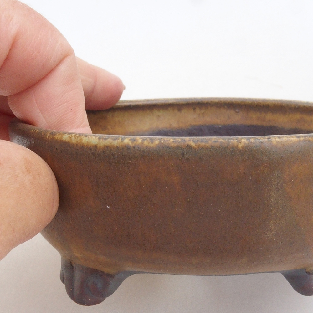 Ciotola per bonsai in ceramica 10 x 8,5 x 4 cm, marrone