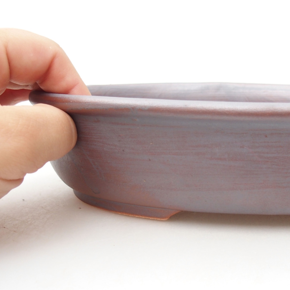 Ciotola bonsai in ceramica 22 x 17 x 5 cm, colore metallo