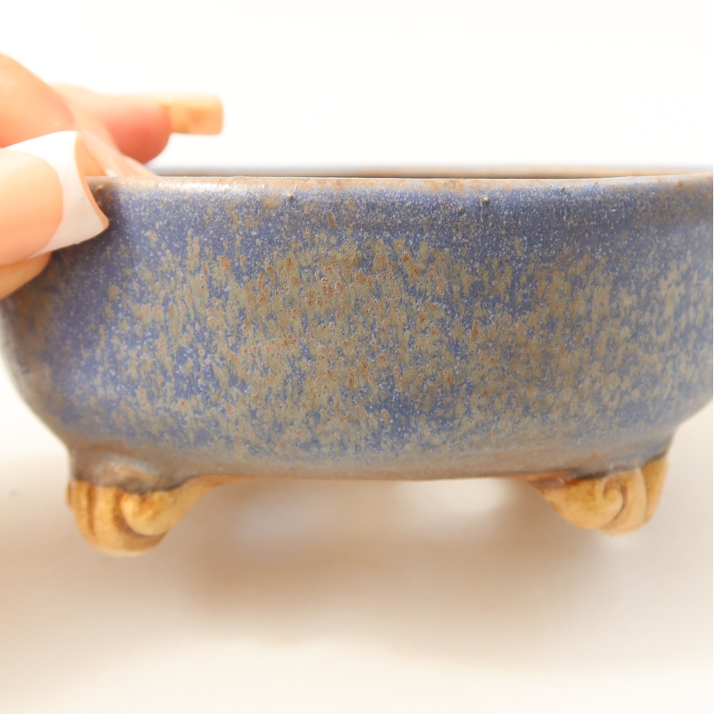 Ciotola bonsai in ceramica 11 x 11 x 4,5 cm, colore blu