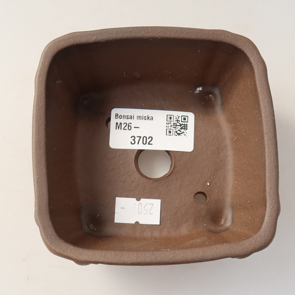 Ciotola per bonsai in ceramica 10 x 10 x 5 cm, marrone