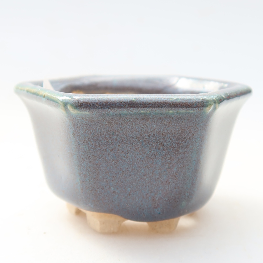 Vaso in ceramica per bonsai 5,5 x 5 x 3 cm, colore grigio