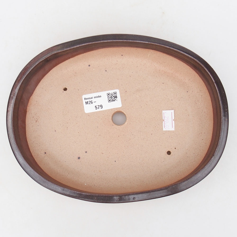 Ciotola per bonsai in ceramica 22 x 17 x 4 cm, marrone