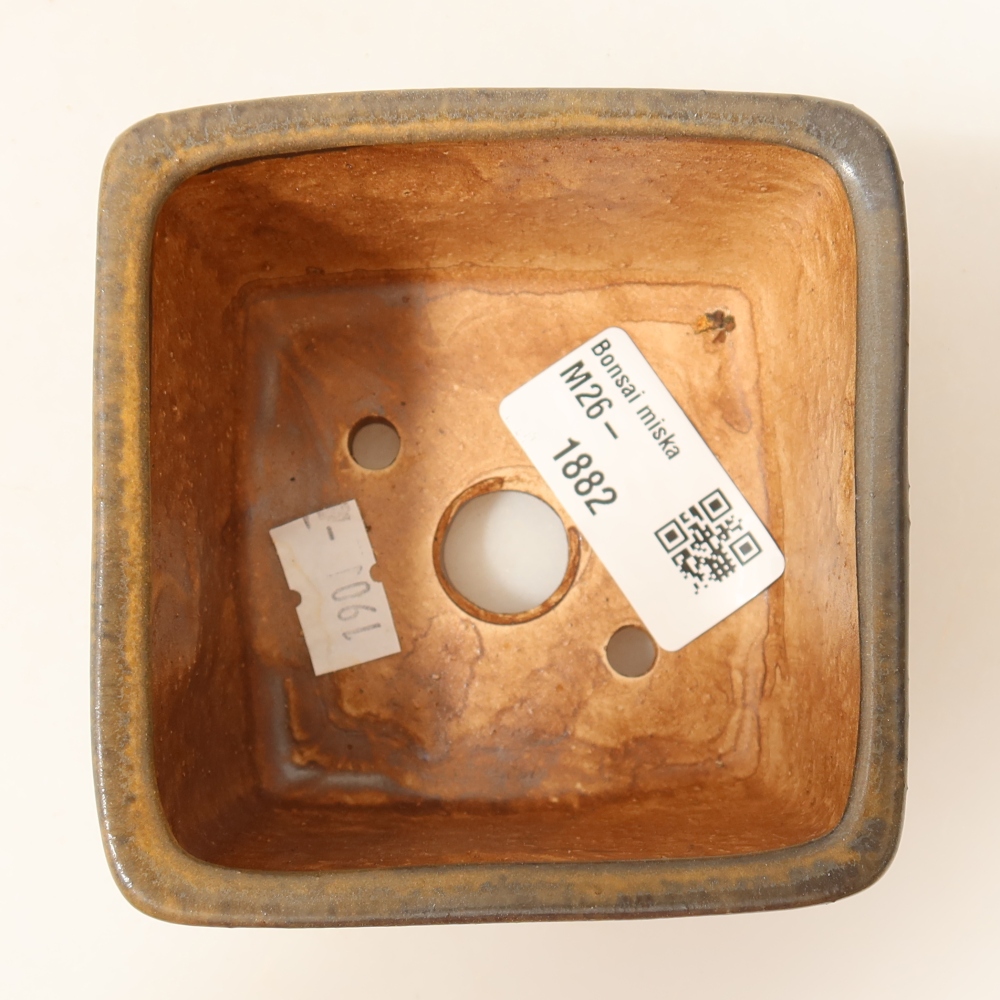 Ciotola per bonsai in ceramica 8,5 x 8,5 x 5,5 cm, marrone