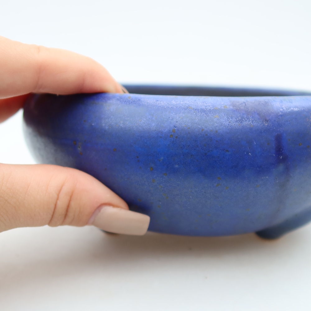 Vaso in ceramica per bonsai 15 x 15 x 6,5 cm, colore blu
