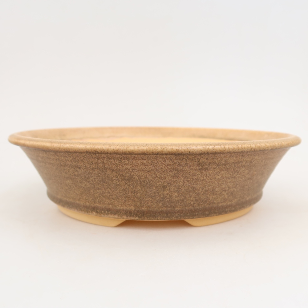 Vaso da bonsai in ceramica 25,5 x 25,5 x 6,5 cm, colore marrone