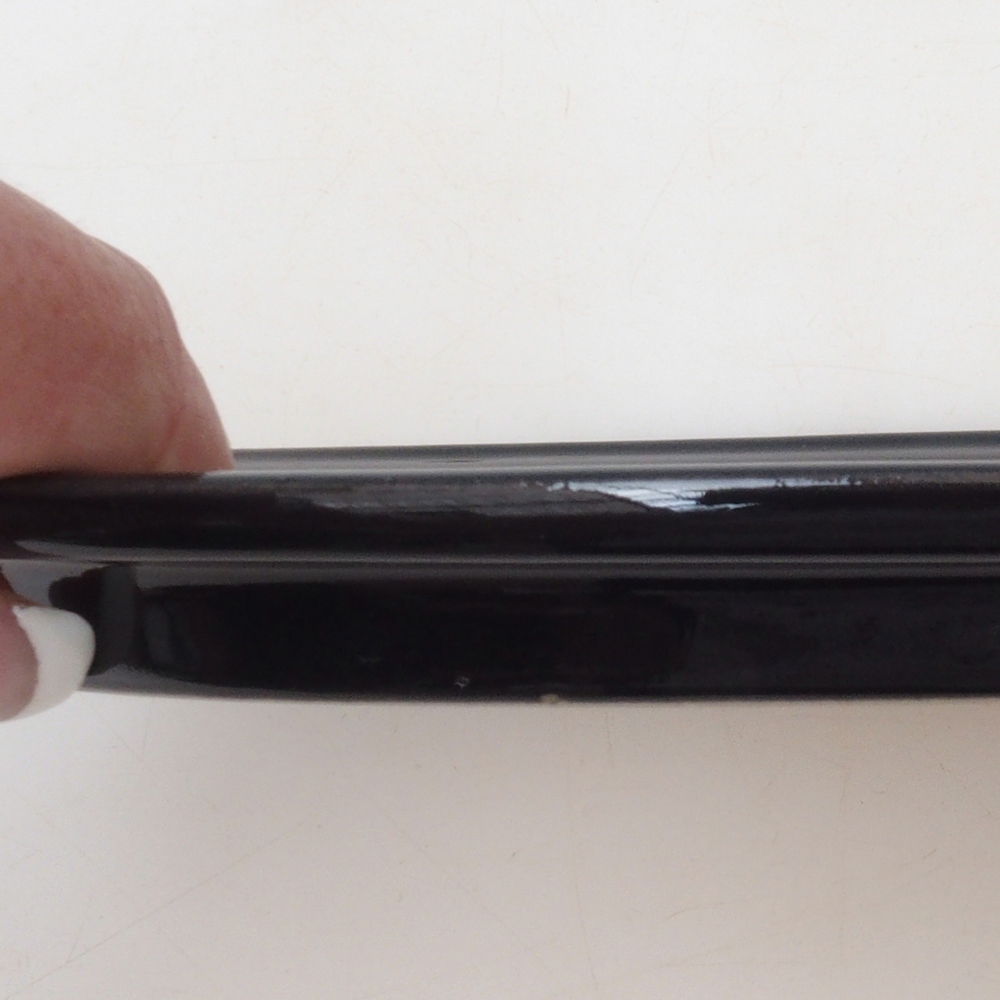 Sottovaso ovale per bonsai S - 20 x 16,5 x 1,5 cm - nero